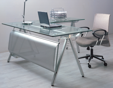 Office Desk|Glass Executive Desk|Office Furniture|Glass Executive Desk|玻璃班台|玻璃办公桌|玻璃办公台 CG-BLBT-05