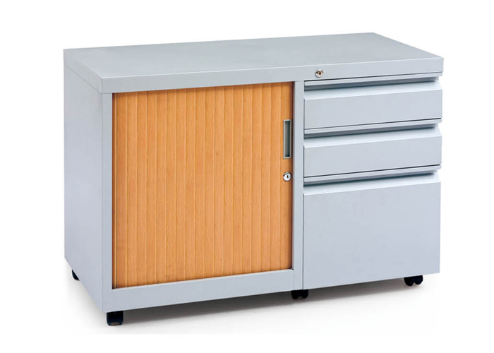 Steel Furniture|Steel Cabinet|Office Furniture|Floor cabinet with rolling door and 3 drawers|���Ź��ļ��� CG-XL-114A