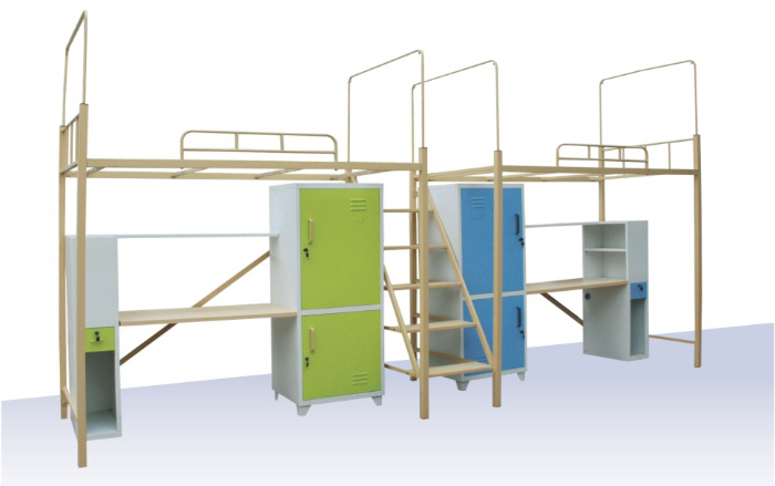 School Furniture|Apartment Bed|Office Furniture|Double dorm bed|多功能组合床,公寓双人床 CG-MS-R8